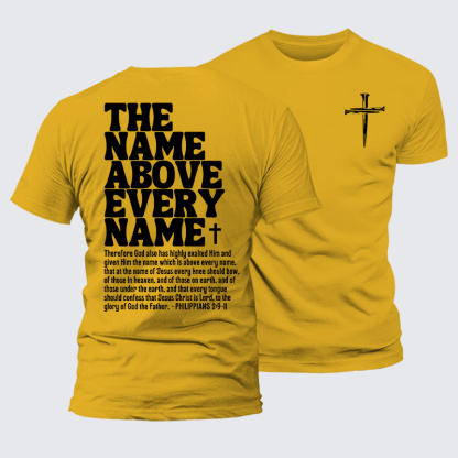 The Name Above Every Name Jesus God Christian Premium Mercerized Cotton Tee