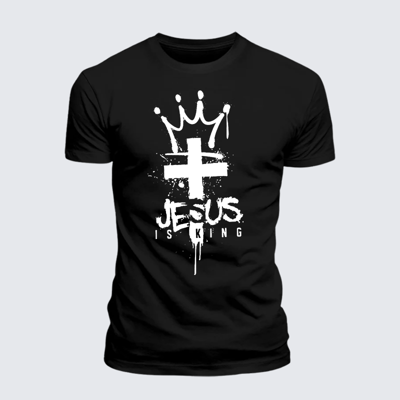 Man Of God Husband Dad Jesus God Christian Cotton T-Shirt