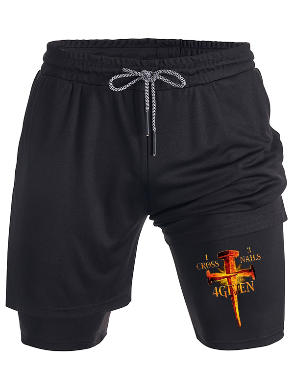 1 Cross 3 Nails 4 Given Christian Performance Shorts
