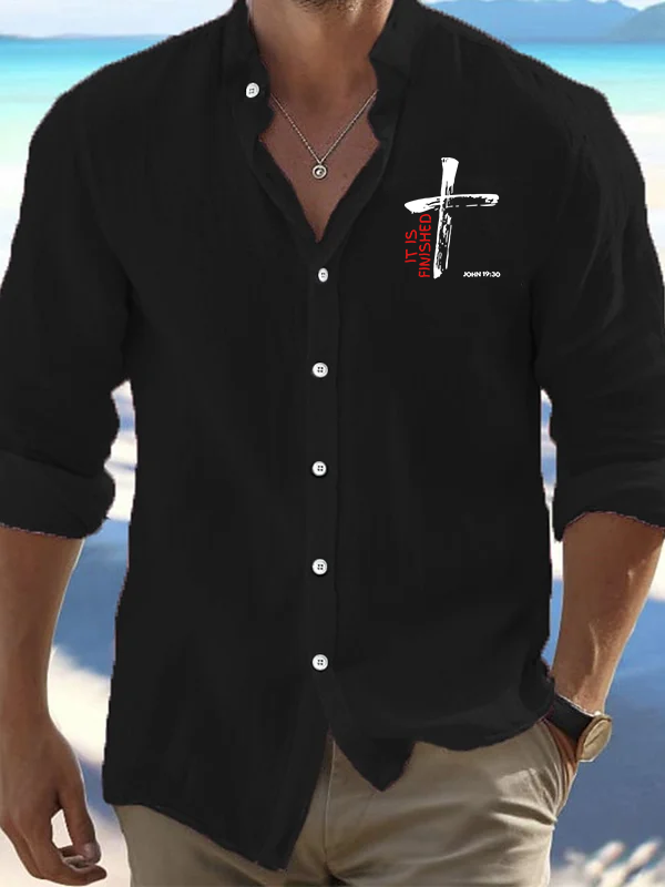 It Is Finished Jesus God Christian Resort Casual Shirt