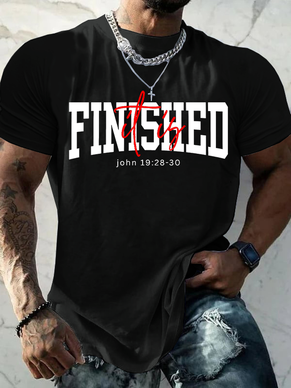 It Is Finished Jesus God Christian Cotton T-Shirt