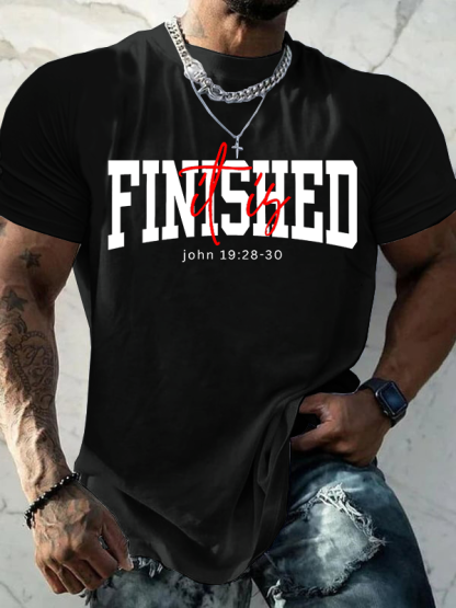 It Is Finished Jesus God Christian Cotton T-Shirt