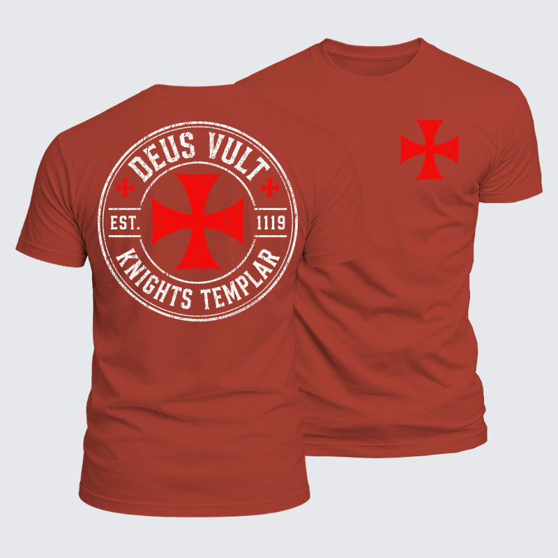 Luxe Mercerized Cotton Tee - Knights Templar Deus Vult