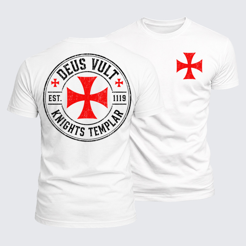 Luxe Mercerized Cotton Tee - Knights Templar Deus Vult