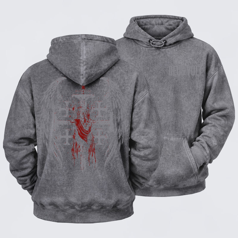 Deus VultWashed Hoodie- Deus Vult: God Wills It