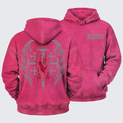 Deus VultWashed Hoodie- Deus Vult: God Wills It