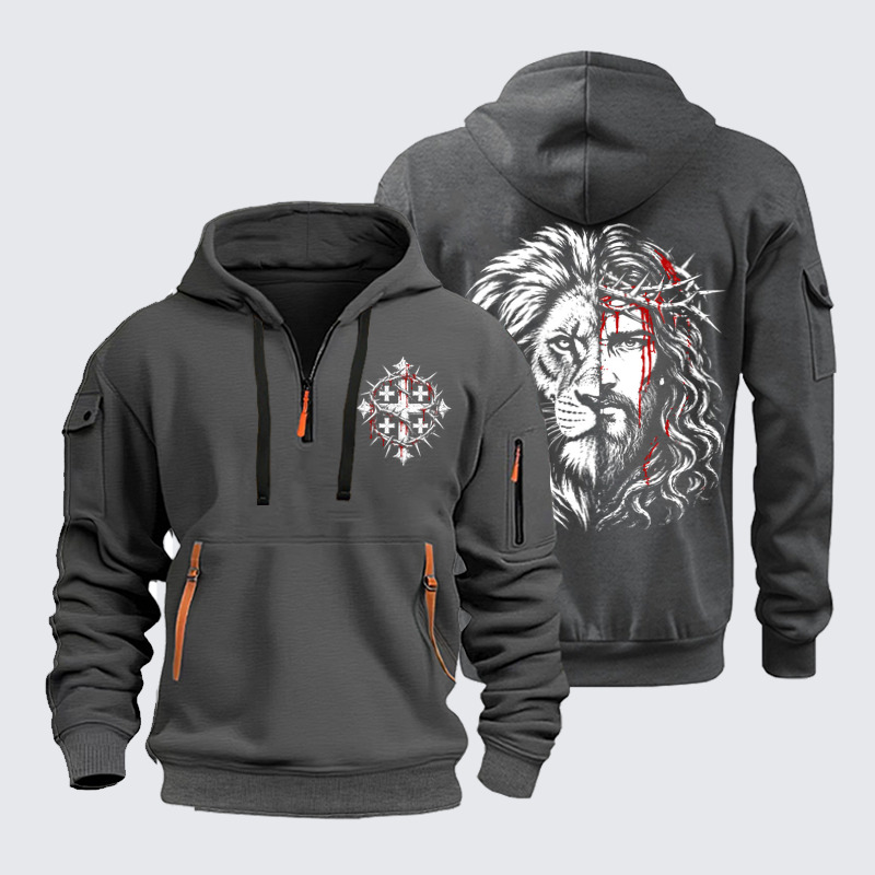 Zipper Hoodies –Lion of Judah & Jesus – Crown of Thorns