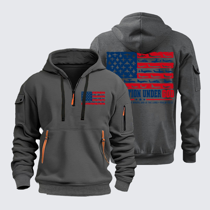Zipper Hoodies - One Nation Under God – Psalm 33:12