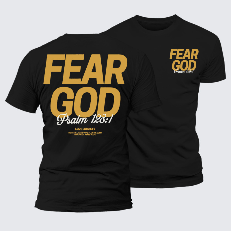 Man Of God Husband Dad Jesus God Christian Cotton T-Shirt