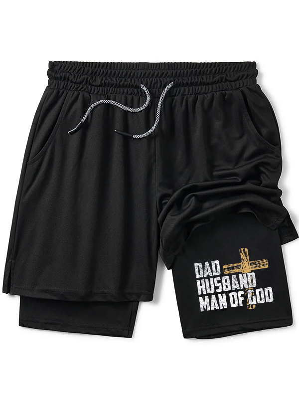Dad, Husband, Man Of God Christian Performance Shorts