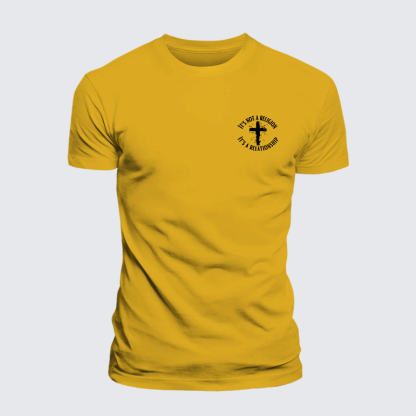 It's Not A Religion It's A Relationship Jesus God Christian Premium Mercerized Cotton Tee