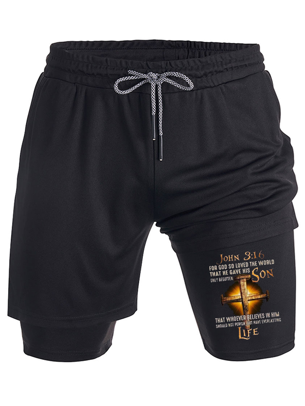 Gospel Of John Because God Loved The World So Much That He Gave His Only Begotten Son Christian Performance Shorts