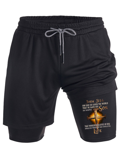 Gospel Of John Because God Loved The World So Much That He Gave His Only Begotten Son Christian Performance Shorts