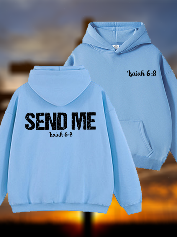 Isaiah 6:8 Christian ‘Send Me’ Plush Fleece-Lined Hoodie