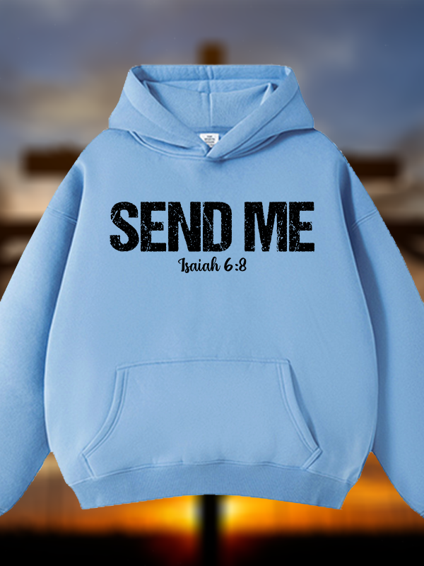 Isaiah 6:8 Christian ‘Send Me’ Plush Fleece-Lined Hoodie