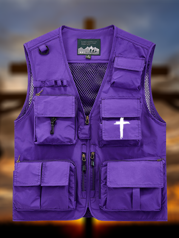 [Copy]Cross Printed Jesus God Christian Outdoor Quick-dry Vest