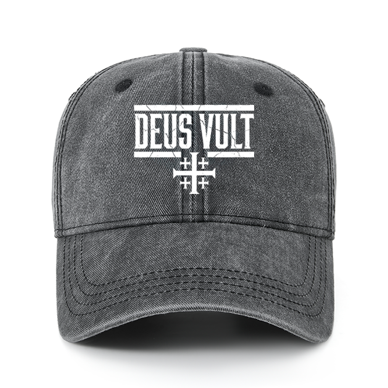 Heritage Washed Cap-Deus Vult