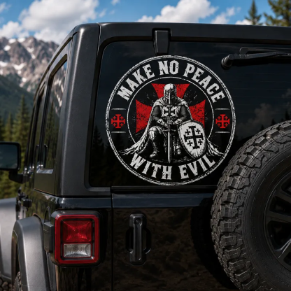 Car & Truck Vinyl Decals-Make No Peace with Evil