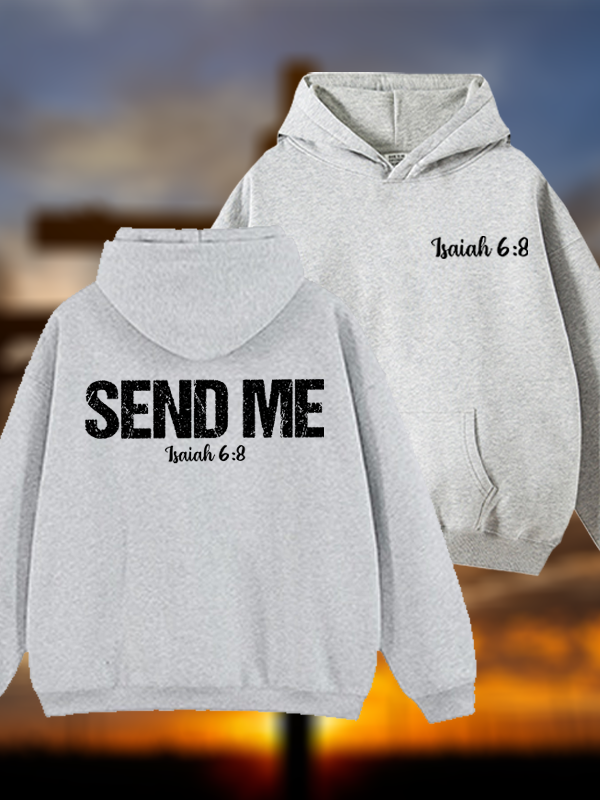 Isaiah 6:8 Christian ‘Send Me’ Plush Fleece-Lined Hoodie