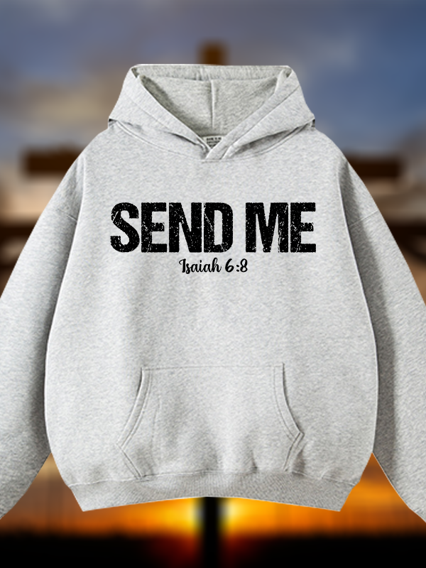 Isaiah 6:8 Christian ‘Send Me’ Plush Fleece-Lined Hoodie