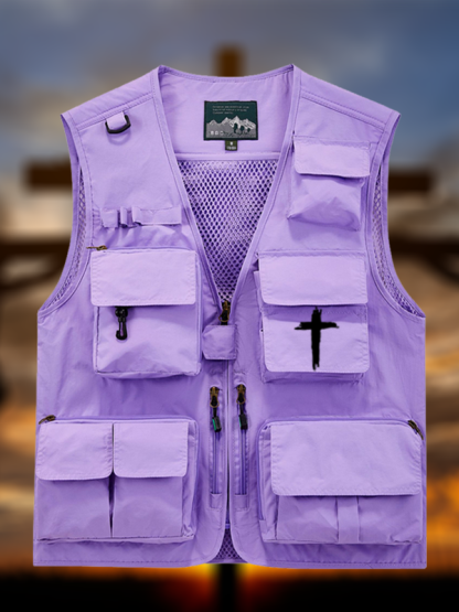 [Copy]Cross Printed Jesus God Christian Outdoor Quick-dry Vest