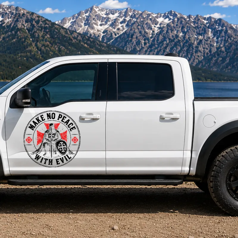 Car & Truck Vinyl Decals-Make No Peace with Evil