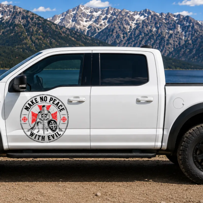Car & Truck Vinyl Decals-Make No Peace with Evil