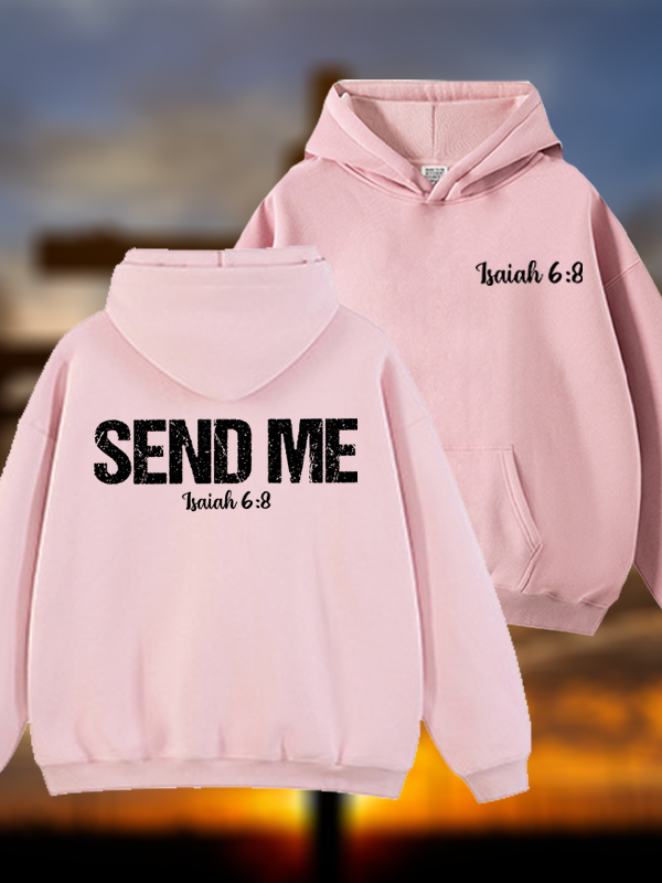 Isaiah 6:8 Christian ‘Send Me’ Plush Fleece-Lined Hoodie