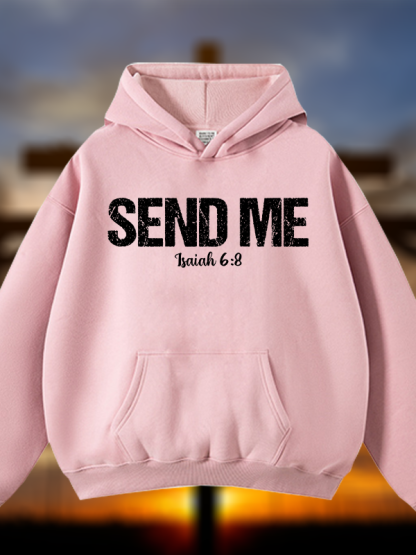 Isaiah 6:8 Christian ‘Send Me’ Plush Fleece-Lined Hoodie
