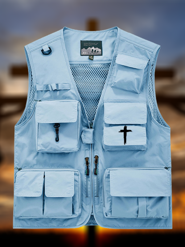 [Copy]Cross Printed Jesus God Christian Outdoor Quick-dry Vest