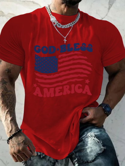 God Bless America Christian Cotton T-Shirt