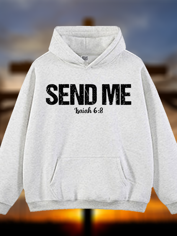 Isaiah 6:8 Christian ‘Send Me’ Plush Fleece-Lined Hoodie