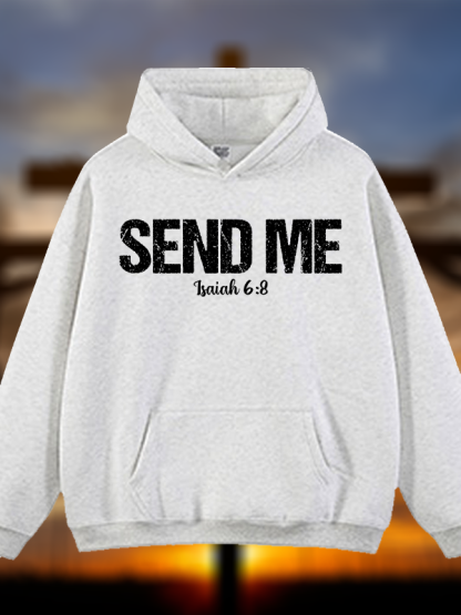 Isaiah 6:8 Christian ‘Send Me’ Plush Fleece-Lined Hoodie