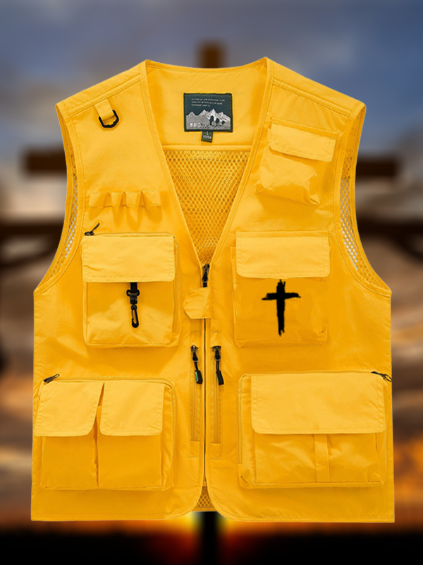 [Copy]Cross Printed Jesus God Christian Outdoor Quick-dry Vest