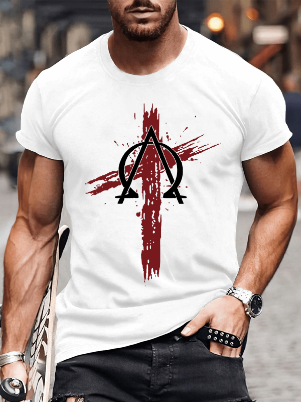 Cross Crew Neck Christian Cotton T-Shirt