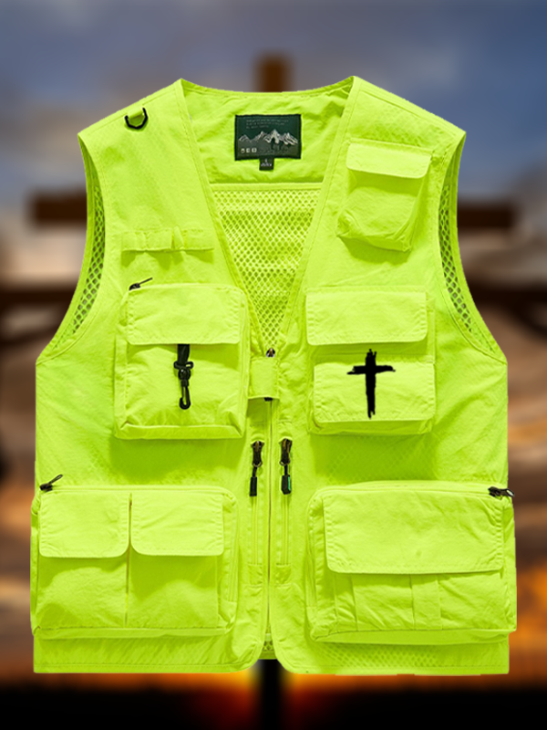 [Copy]Cross Printed Jesus God Christian Outdoor Quick-dry Vest