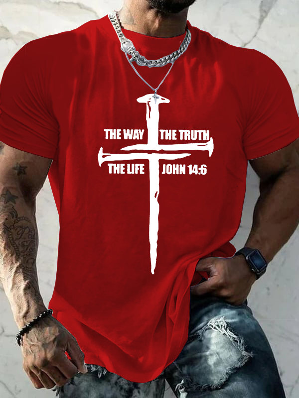 The Way The Truth The Life Christian Cotton T-Shirt
