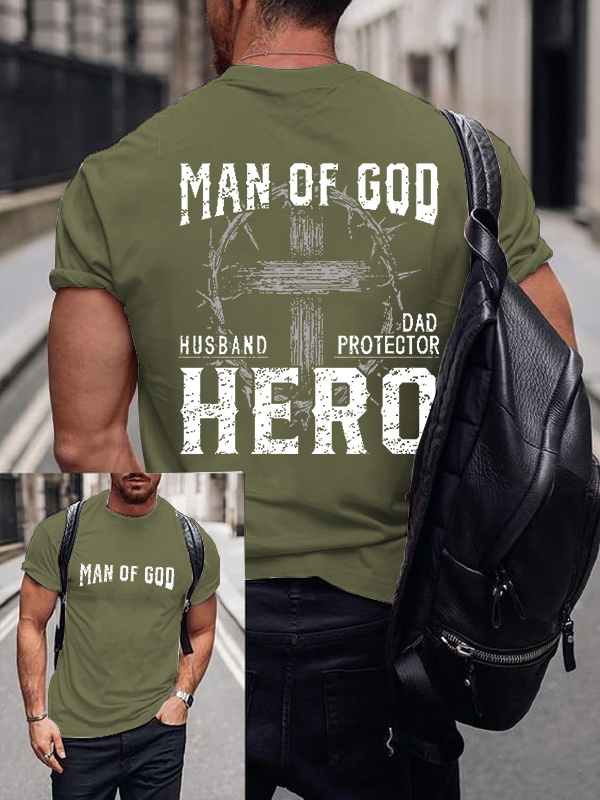 Man of God Christian Cotton T-Shirt