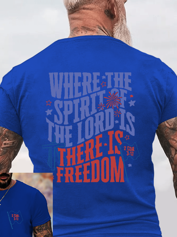 Where The Spirit Of The Lord Christian Cotton T-Shirt