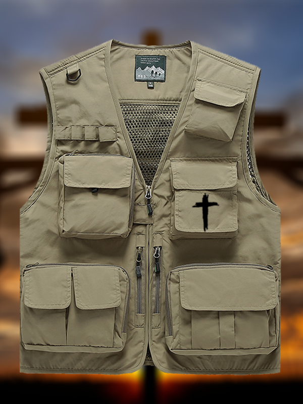 [Copy]Cross Printed Jesus God Christian Outdoor Quick-dry Vest