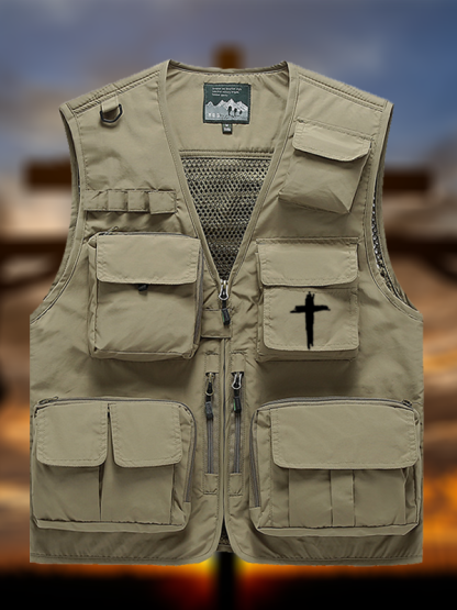 [Copy]Cross Printed Jesus God Christian Outdoor Quick-dry Vest