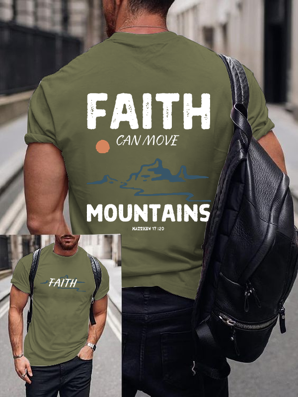Faith Can Move Mountains Christian Cotton T-Shirt