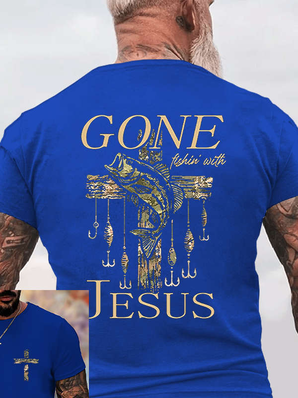 Gone Fishin' with Jesus Christian Cotton T-Shirt