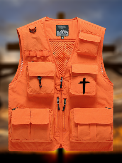 [Copy]Cross Printed Jesus God Christian Outdoor Quick-dry Vest