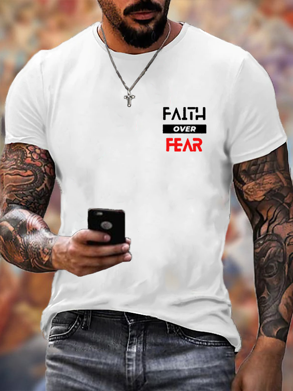 Faith Over Fear Christian Cotton T-Shirt