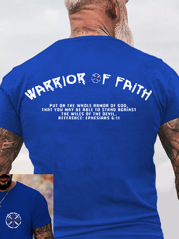 Warrior of Faith Christian Cotton T-Shirt