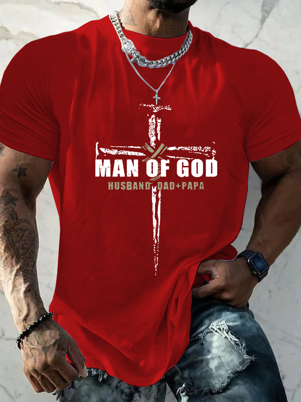 Man of God Christian Cotton T-Shirt