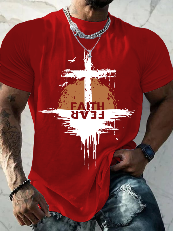 Faith Fear Christian Cotton T-Shirt