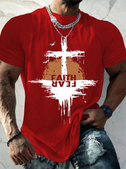 Faith Fear Christian Cotton T-Shirt