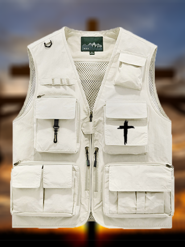 [Copy]Cross Printed Jesus God Christian Outdoor Quick-dry Vest